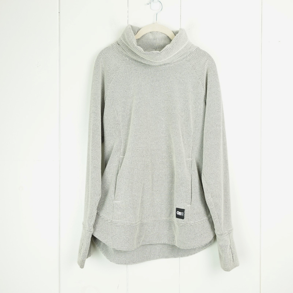 Outdoor Research Sweatshirt Womens SZ M Trail Mix Cowl Neck Pullover Waffle Knit